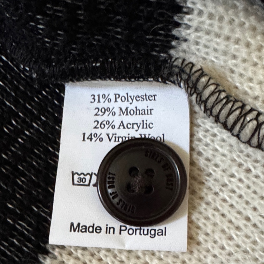 Girls of Dust Black and White Striped Cardigan XS NWT - Picture 7 of 10